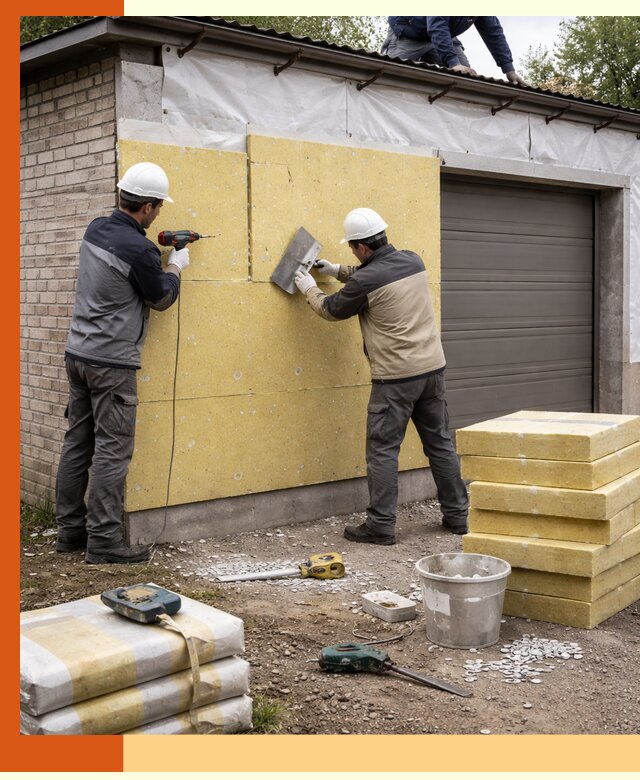 Утепление гаража снаружи в Сафоново качественно и надёжно