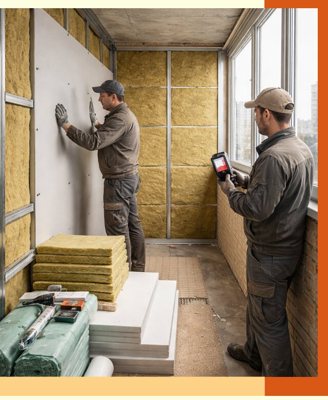 Утепление балкона в Сафонове от 4612 руб. под ключ | ТепломастерСфн